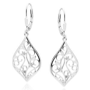 Cercei argint cu pietre si tortite DiAmanti Z2112DR_W-DIA (Argint 925‰ 3 g.)